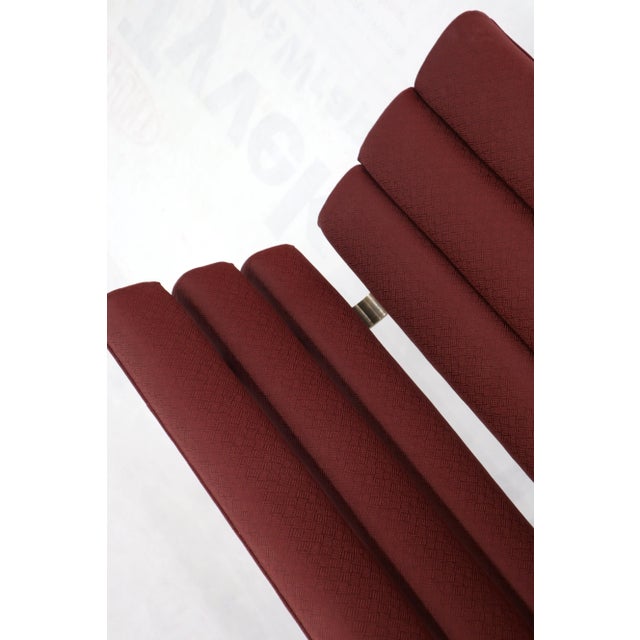 Red Upholstery Bronze Base Bench Settee by Gerald McCabe For Sale - Image 12 of 13