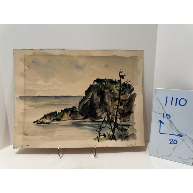 Paper Henry Emil Salloch Original Watercolor on Paper Cap- Bon- Ami Canada, 1957. For Sale - Image 7 of 7