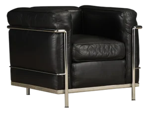 Early Year 'Lc2' Leather Club Chair by Le Corbusier for Cassina, C 1980s, Signed