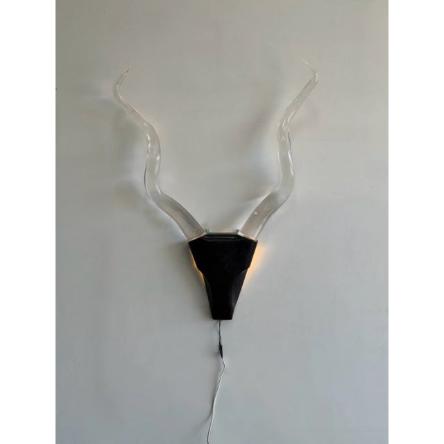 Brass 1970s Antelope Head Light Sculptures - a Pair For Sale - Image 8 of 18