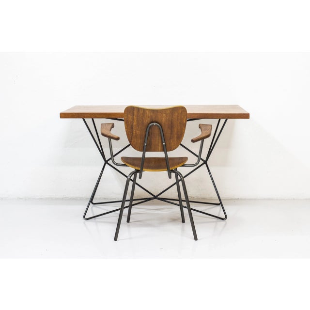 Mid-Century Swedish Tubular Steel and Teak Armchair For Sale - Image 15 of 16