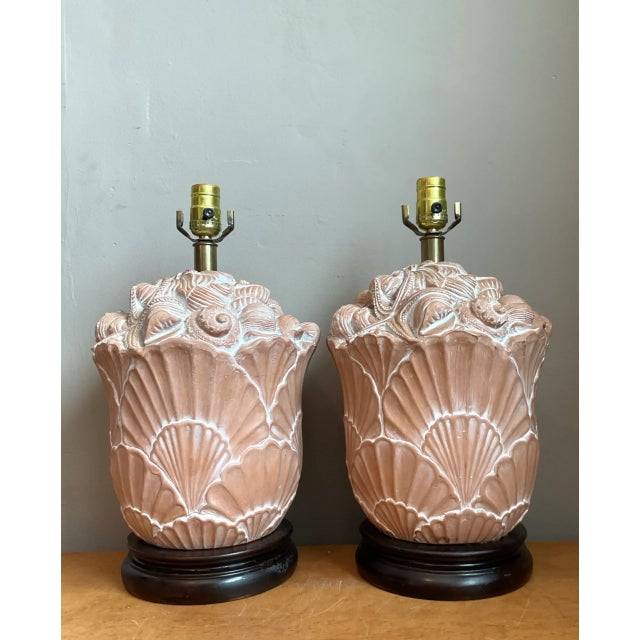 Vintage Frederick Cooper Shell Lamps - Pair For Sale - Image 11 of 12