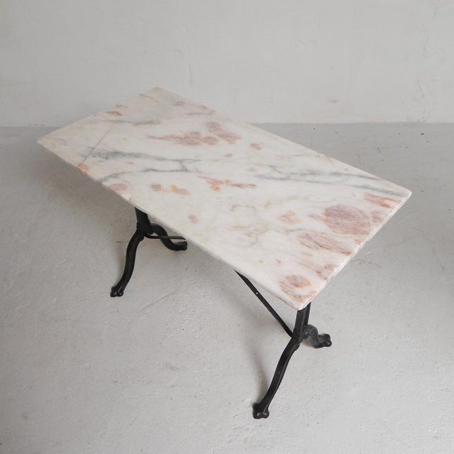 Bistro Table with Marble Top and Cast Iron Frame, Paris, France, 1930s For Sale - Image 6 of 18