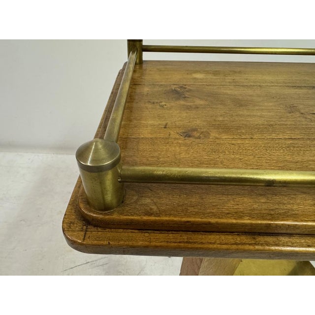 Art Deco Oak and Brass Side or Console Table, 1930s For Sale - Image 3 of 15