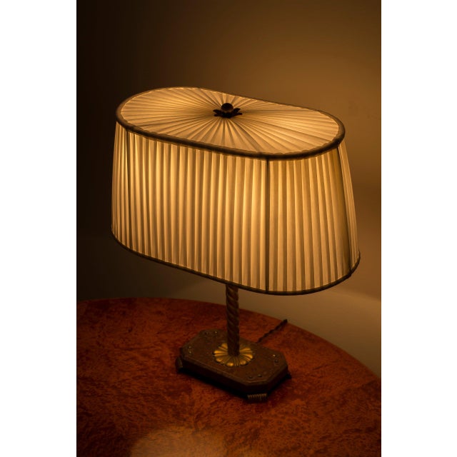 Swedish Marble and Brass Table Lamp, 1940s For Sale - Image 11 of 14