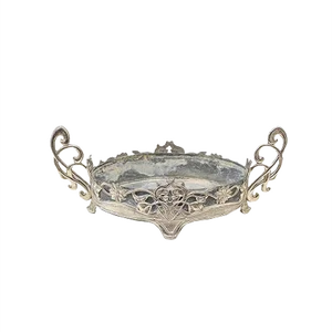 Antique Spanish Centerpiece in Silver Metal and Tin
