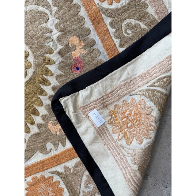 Decorative Tashkent Suzani Tablecloth For Sale - Image 9 of 9