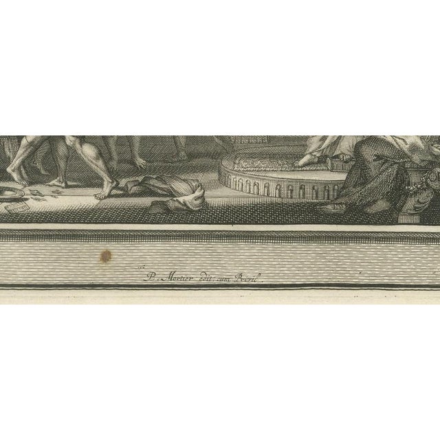 18th Century Pieter Mortier, David Dances Before the Ark and Hanun Shames David's Envoys, 1700, Engraving For Sale - Image 5 of 12