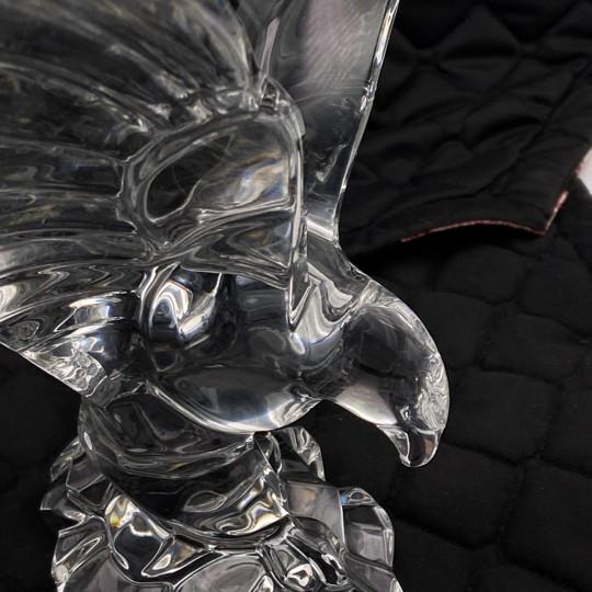 Val St Lambert Crystal Eagle Sculpture / Figurine (Large 9.5-inch, 4lbs) Signed DeSousa For Sale - Image 15 of 18