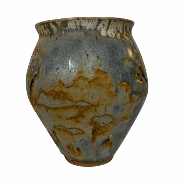 Farmhouse Vintage Handmade Bulb Shape Art Pottery Jar, Vase Marked by Artist For Sale - Image 3 of 7