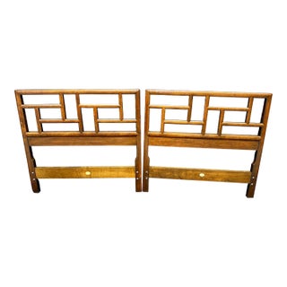Late 20th Century Pair of Twin Headboards by Baker Furniture Chinese Chippendale Fretwork For Sale
