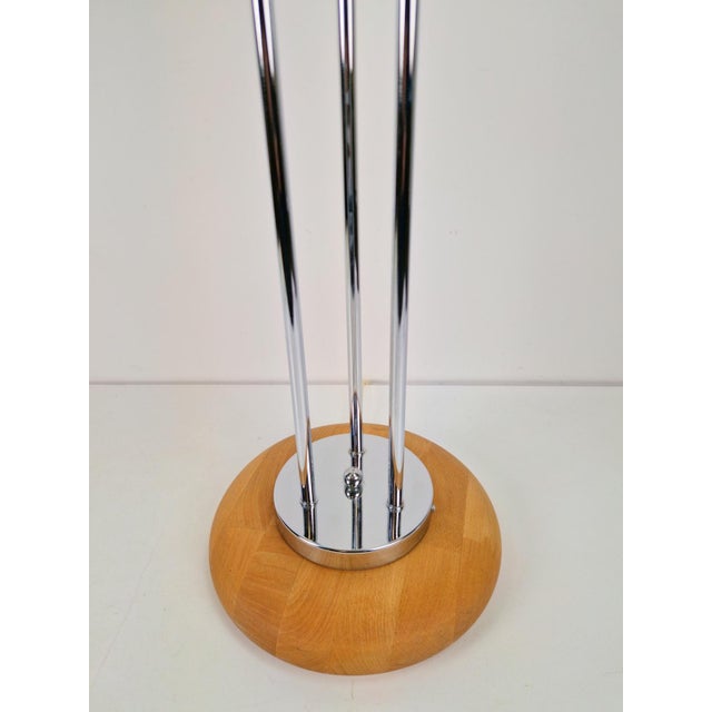 Vintage Mushroom Opaline Glass and Chrome Table Lamp, 1970s For Sale - Image 10 of 11