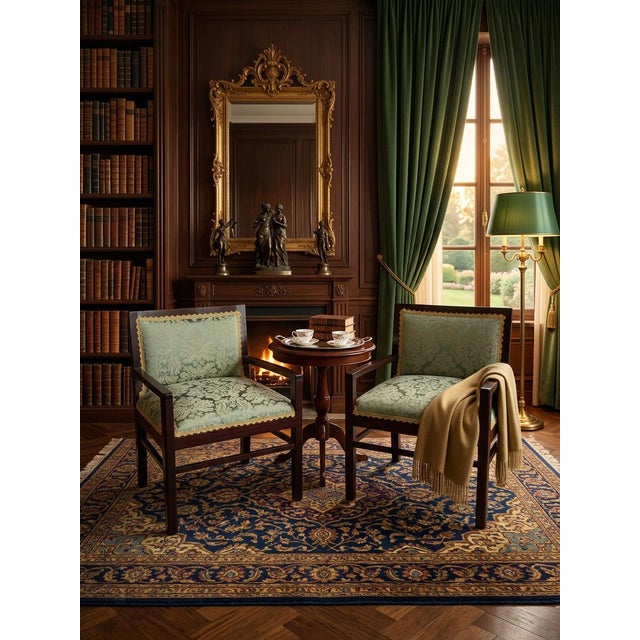 A refined pair of original bedroom armchairs from the 1970s. A piece of Italian design that combines the solidity of...