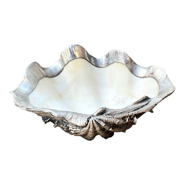 Vintage Metal Dipped Ruffle Clam Shell For Sale