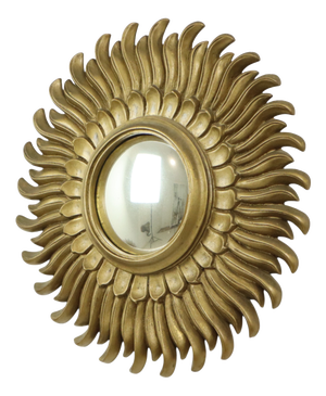 Vintage Sunburst Mirror in Gold Resin, 1960s