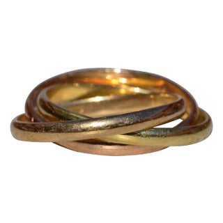 The Langton: Ladies Multi-Tone Trio Band in 14K Gold For Sale