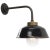 Rust Cast Iron Barn light Black enamel shade, brass top, clear striped glass Diameter cast iron wall piece: 10.5 cm / 4...