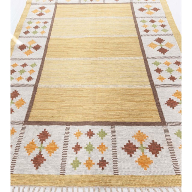 Doris Leslie Blau Vintage Swedish Flat Woven by Birgitta Soderkvist For Sale - Image 4 of 9
