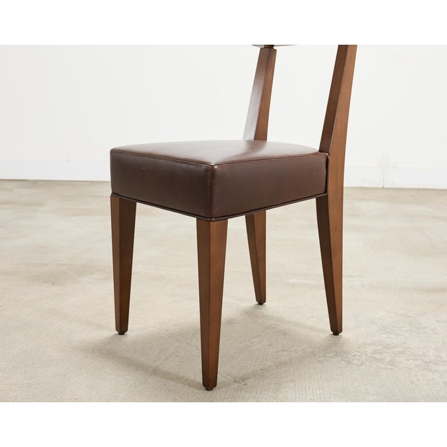 Set of Eight Italian Promemoria Attributed Leather Dining Chairs For Sale - Image 18 of 18