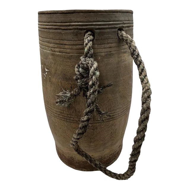 Vintage Indian Wood Vessel For Sale