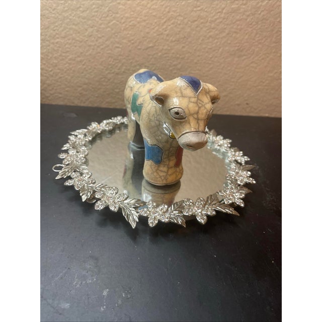 1960s 1960s Signed South African Felix Raku 7” Dog Figurine W/ Crackle & Panels For Sale - Image 5 of 6