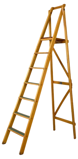 Mid-Century Modern Italian Wooden Ladder by Fabbrica Scale Alberti, 1960s