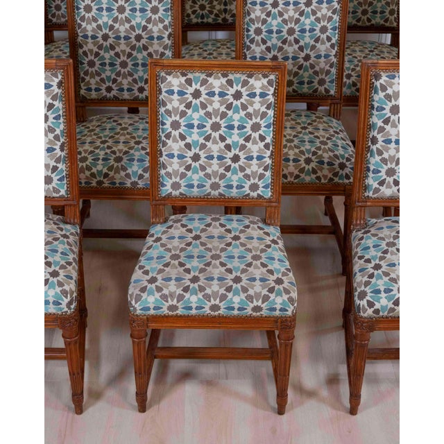 French Mid 20th Century Suite of twelve Louis XVI style chairs For Sale - Image 3 of 10