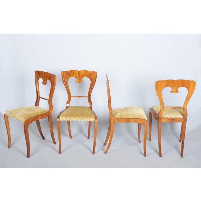 Biedermeier Chairs in Walnut, Czech, 1840s, Set of 4 For Sale - Image 15 of 15