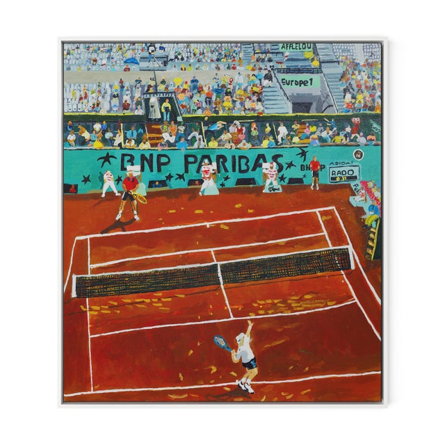 Shaun Ellison French Open by Shaun Ellison in White Frame, Medium Art Print On Canvas For Sale - Image 4 of 4