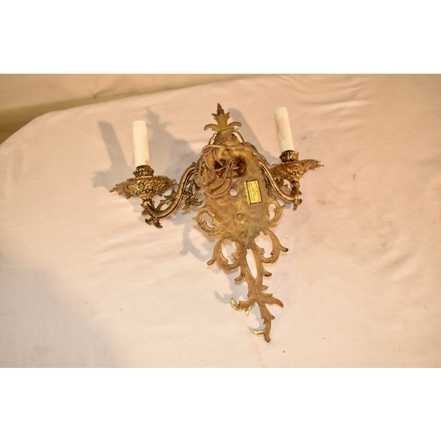 Gold Circa 1960's Pair of Halcolite Wall Sconces For Sale - Image 8 of 11