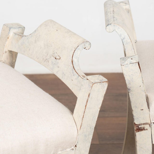 Pair, Early 20th Century Swedish White Gustavian Tabouret Stools For Sale - Image 10 of 14