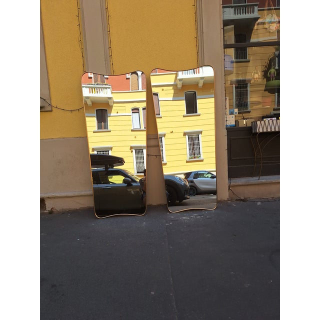 Wall Mirror with Brass Frame in the style of Gio Ponti for Fountain Art Park of the Princes Naples, 1990s For Sale - Image 10 of 16