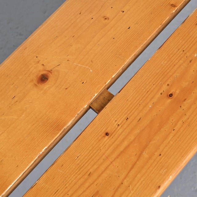 Wood Pine Bench from Les Arcs, France, 1973 For Sale - Image 7 of 11