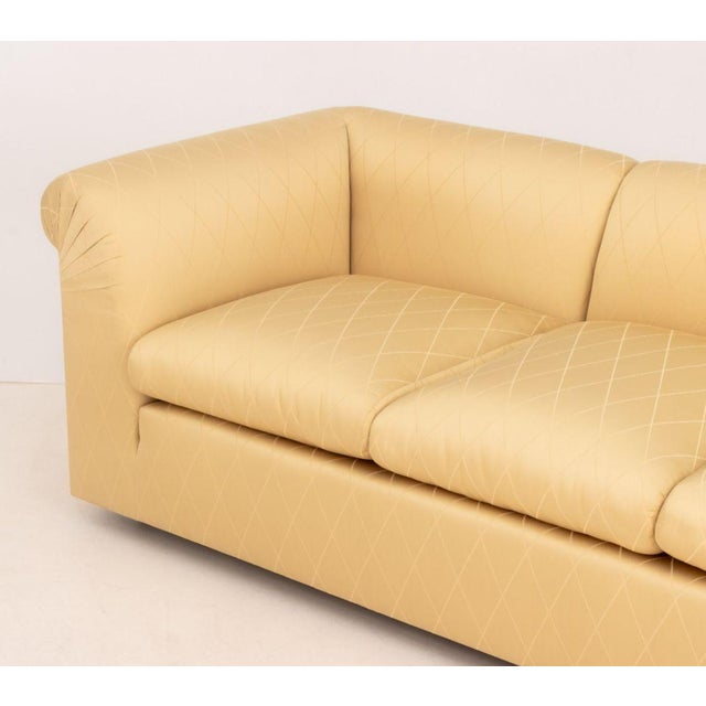 Early 21st Century Modern Golden Silk Blend Upholstered Sofa For Sale - Image 5 of 7