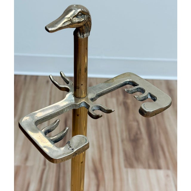 Vintage Brass Mallard Motif Fireplace Tools on Stand For Sale In Kansas City - Image 6 of 10