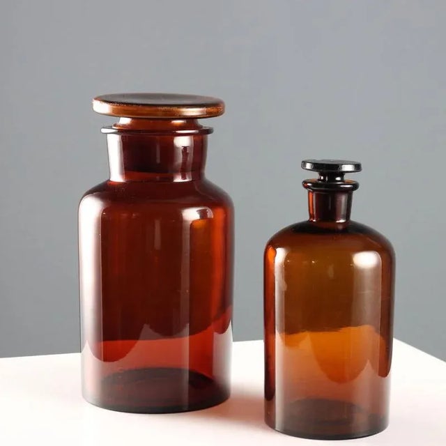 Glass Pharmacy Bottles, Set of 10 For Sale - Image 4 of 8