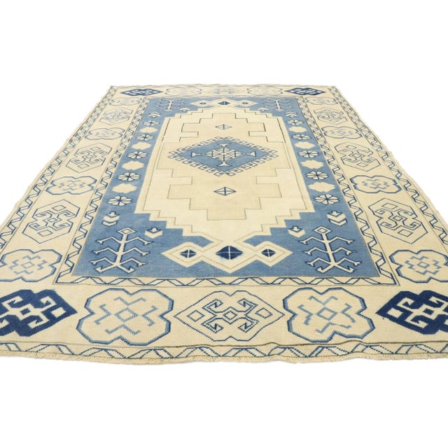 Contemporary Vintage Turkish Oushak Rug - 05'06 X 07'03 For Sale - Image 3 of 10