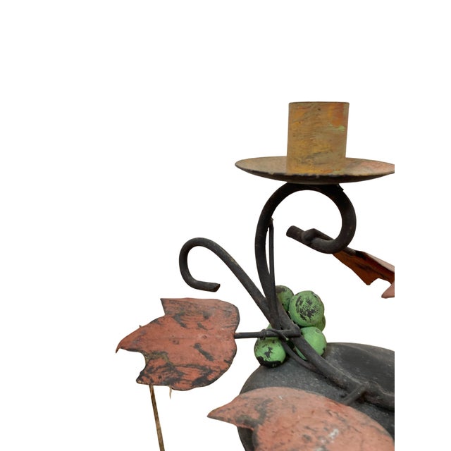 Metal Art Nouveau Wrought Iron Candelabra, 1920s For Sale - Image 7 of 13