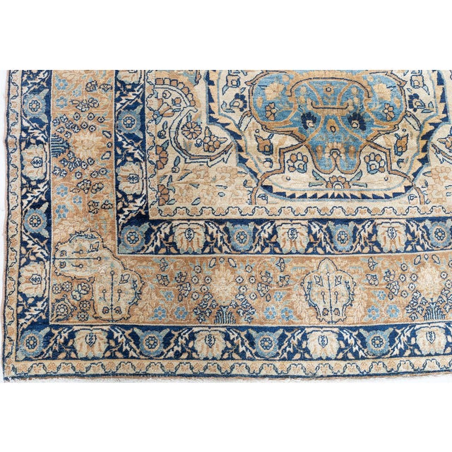 Early 20th Century Authentic 1900s Persian Kirman Botanic Handmade Wool Carpet For Sale - Image 5 of 10