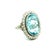 1920s Art Deco Platinum Aquamarine & Diamond Cocktail Ring, Size 6.25 For Sale - Image 12 of 13