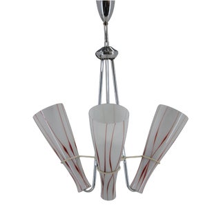 Czechoslovakian Glass Chandelier, 1970s For Sale