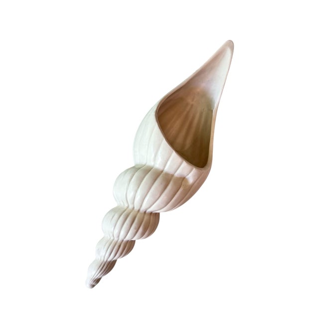 Hollywood Regency 1981 Fitz and Floyd Large Ceramic Conch Shell Planter - Japan For Sale - Image 3 of 6