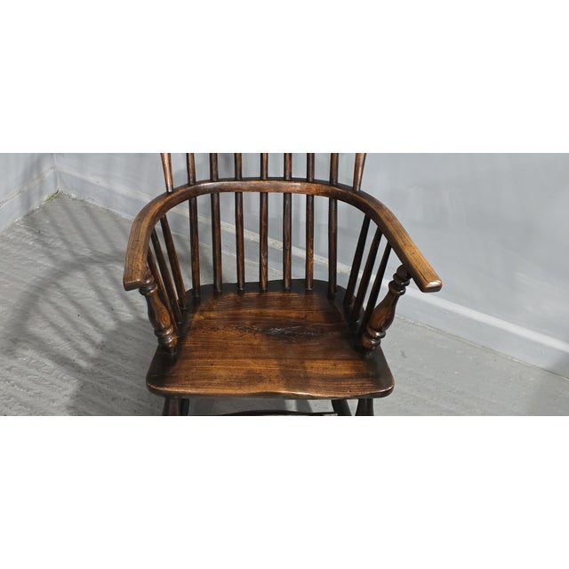 Wood Elm Windsor Chair, 1800s For Sale - Image 7 of 9