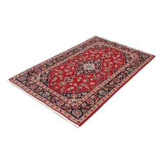 Kashan Rug in Hand-Knotted Wool For Sale