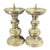 Pair of Vintage Bronze Candlesticks, Traditional Pricket Candle Holders, Chinoiserie Altar Decor For Sale