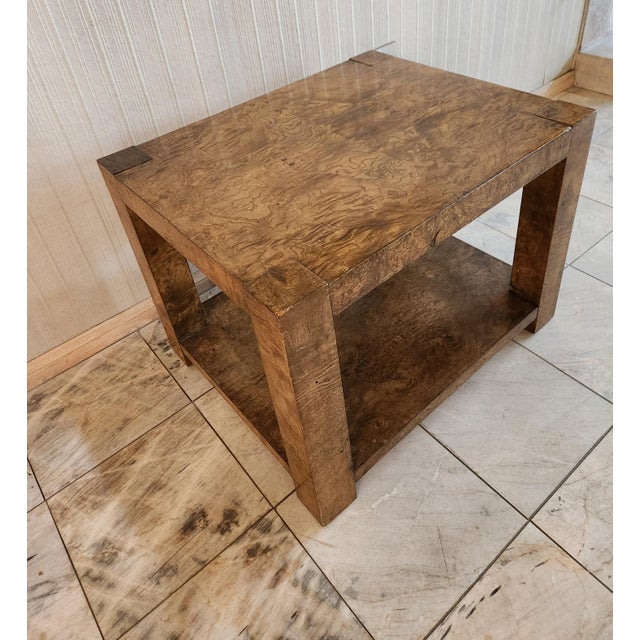 Brown 1970s Olivewood Burl Side Table Milo Baughman for Lane Altavista For Sale - Image 8 of 18