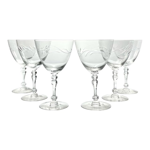 1950s Tiffin Franciscan “Surf” Water Glasses - Set of 6 For Sale