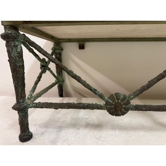 Bronze and Marble Wall-Mounted Console in the style of Giacometti, 1960s For Sale - Image 13 of 15