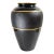 Early 20th Century Bohemian Czech Art Glass Vase With Gilt Bands and Acid Etched Wood Grain For Sale
