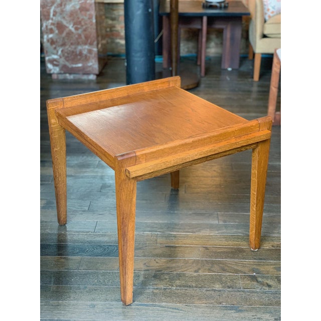 A rare oak side table by the French designer René Gabriel, hand-crafted in the 1940s. Though the structure appears simple,...